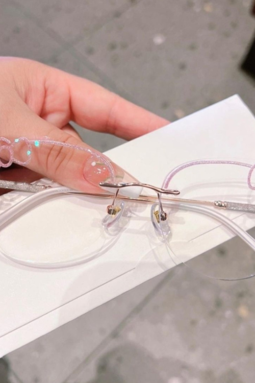 Bling Kitten Rimless Anti-blue Light Glasses