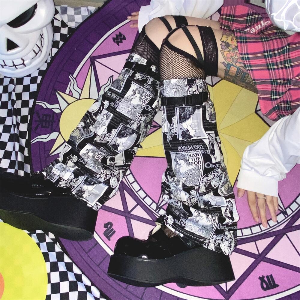 Y2K Printed Pile of Socks and Leg Sleeves
